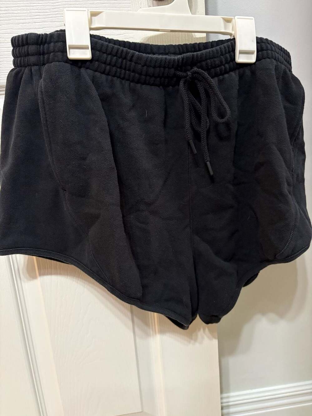 Victoria's Secret PINK Black Off-Duty Terry Lounge Shorts Drawstring